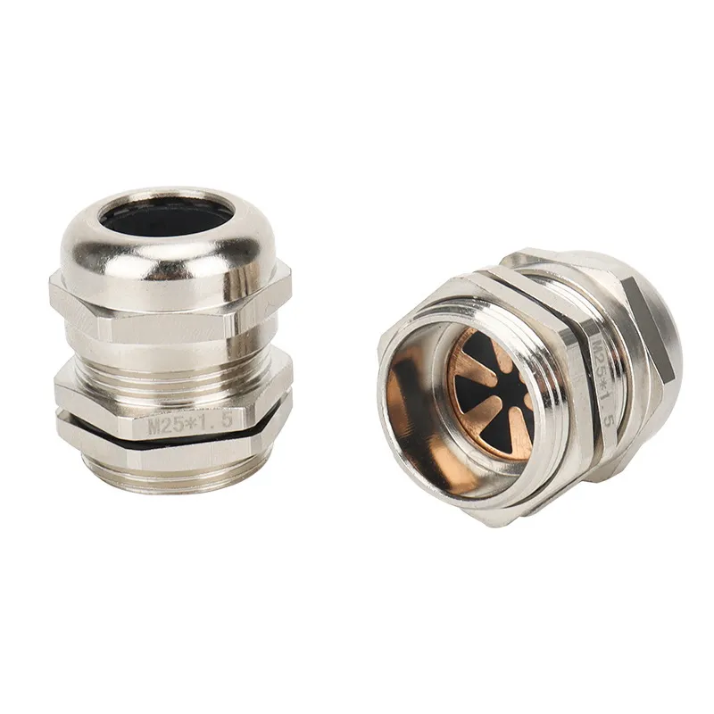 Brass Nickel-Plated EMC Cable Gland Metric Thread Type - Image 4