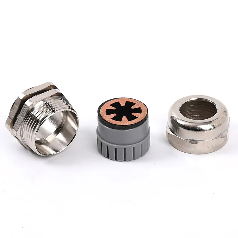 Brass Nickel-Plated EMC Cable Gland Metric Thread Type - Image 2